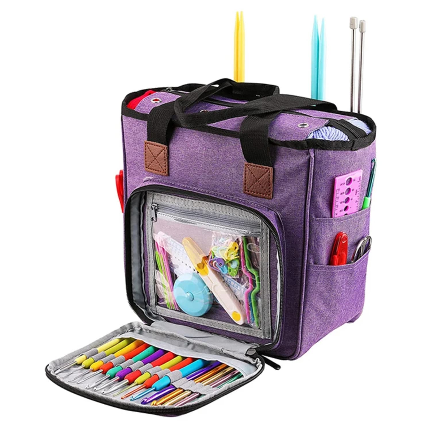 Custodia portatile per borsa per maglieria, custodia per filati, per cavo di cotone, filo di lana, uncinetto, accessorio per ago da cucito, cassetta degli attrezzi