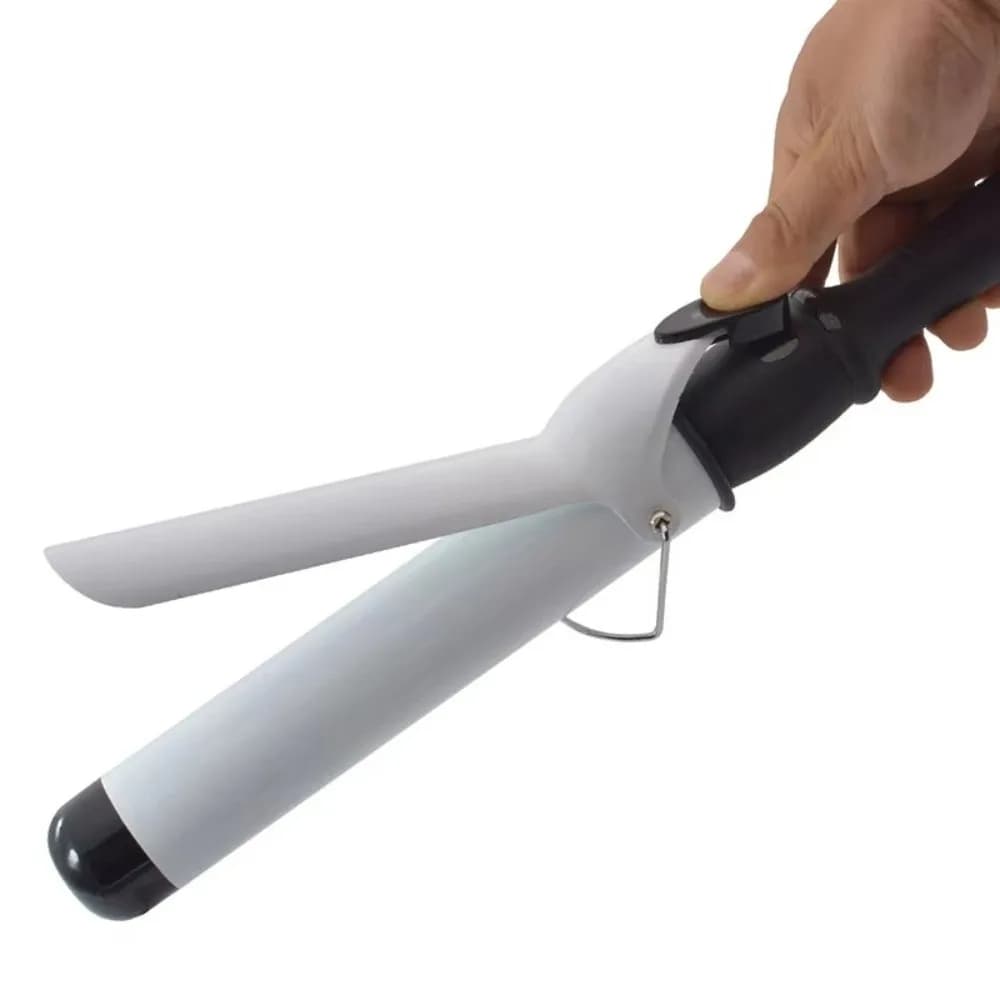 Ferro arricciacapelli elettrico da 28 mm con rotazione a 360 gradi, anti-scottatura, con rivestimento superiore in plastica isolante.