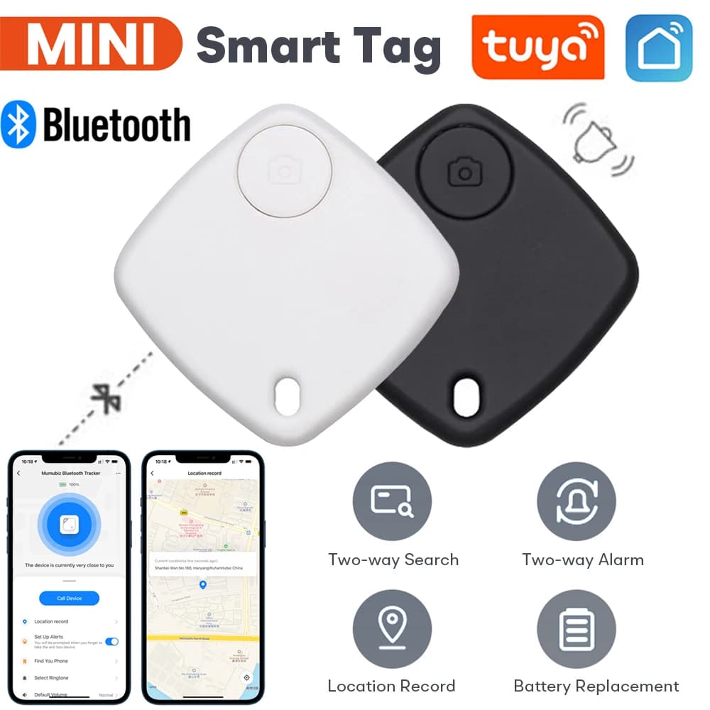Tuya Smart Tag Allarme anti-smarrimento Localizzatore Bluetooth wireless Chiave per valigia Localizzatore di animali domestici Roba telefonica Ricerca bidirezionale Registrazione della posizione