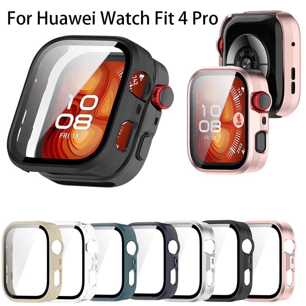 Custodia protettiva in vetro per Huawei Watch Fit 4 Pro Smartwatch Custodia protettiva per schermo Cover rigida Shell e pellicola in vetro temperato 2in1