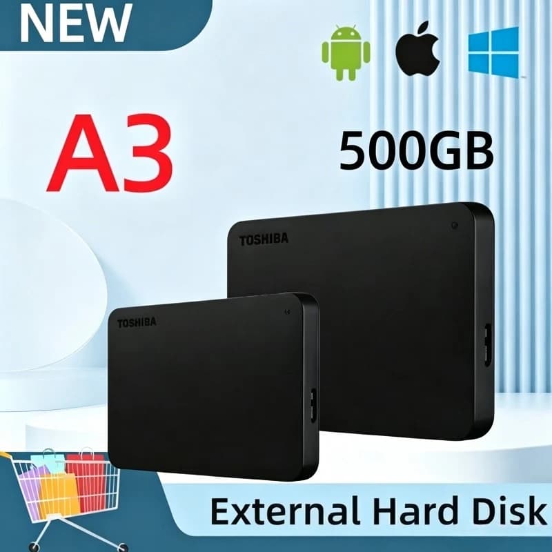 NEW For Toshiba Canvio Basics A3 Portable HDD USB3.0 Black High Speed External Hard Disk 500GB 1TB Hot Sale