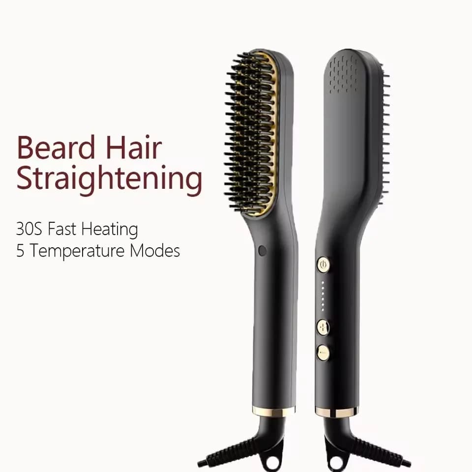 Men's Beard Hair Straightening Brush Hot Heated Comb Men Beard Multifunctional Straightener Ceramic Comb Quick Hair Styler