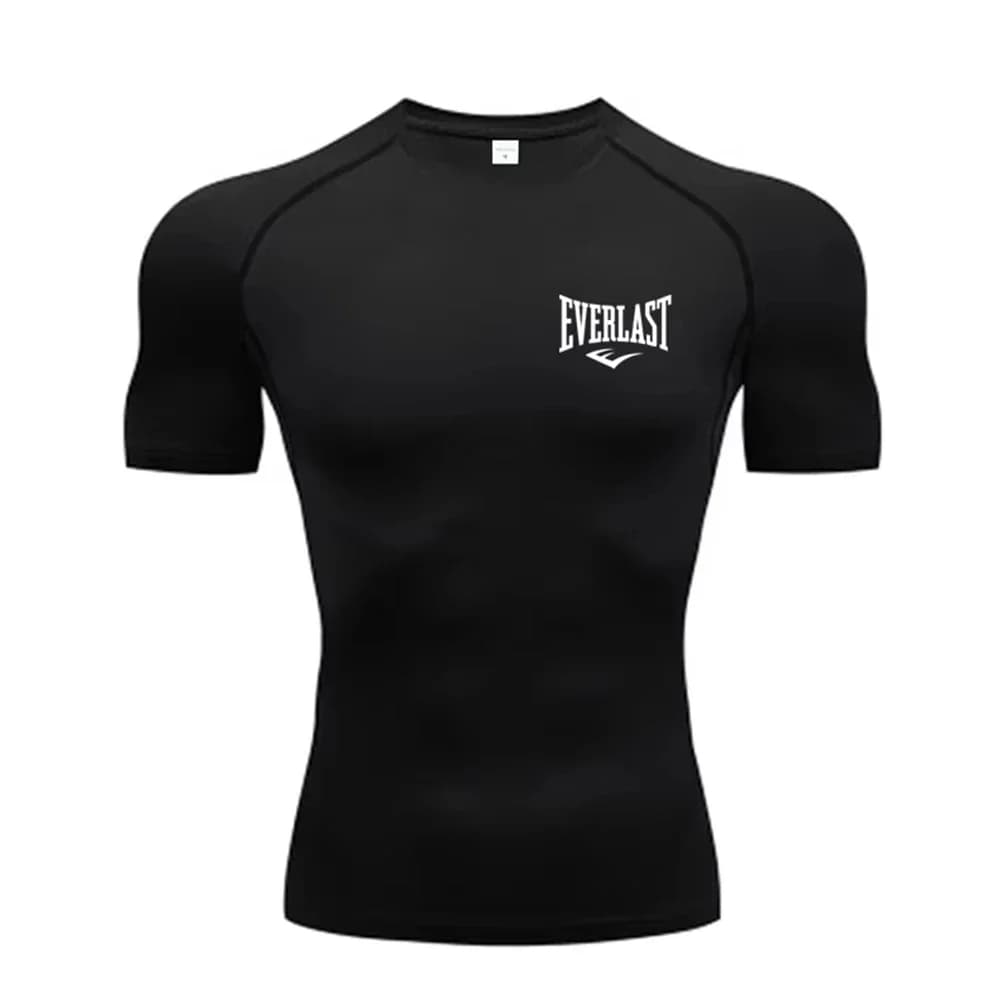 T-shirt a compressione estiva a maniche corte da uomo, stampata, per fitness, corsa, asciugatura rapida, palestra, allenamento, bodybuilding