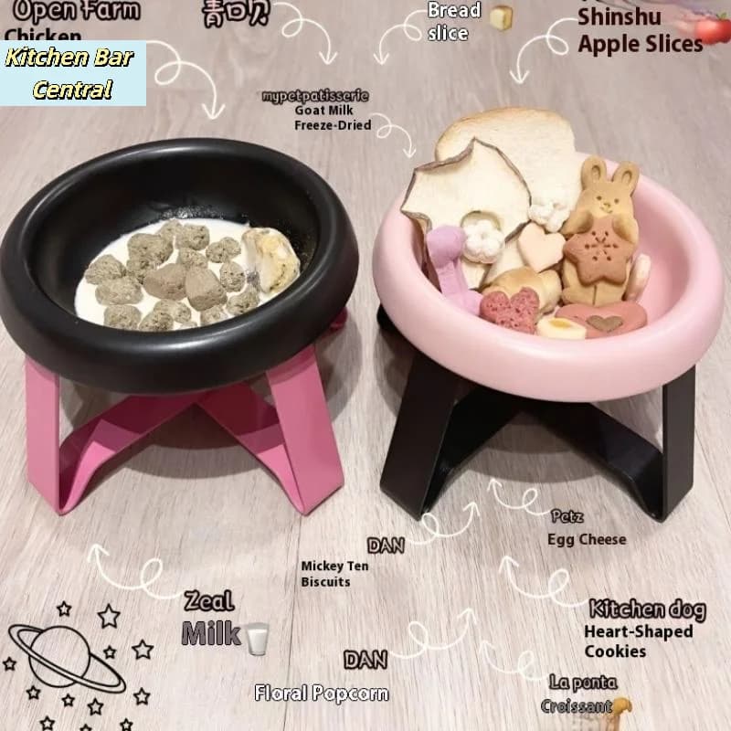 【Spine Protection Pet Bowl High Feet Neck Protection Cat Bowl With Stand Pet Food Bowl Pet Supplies】