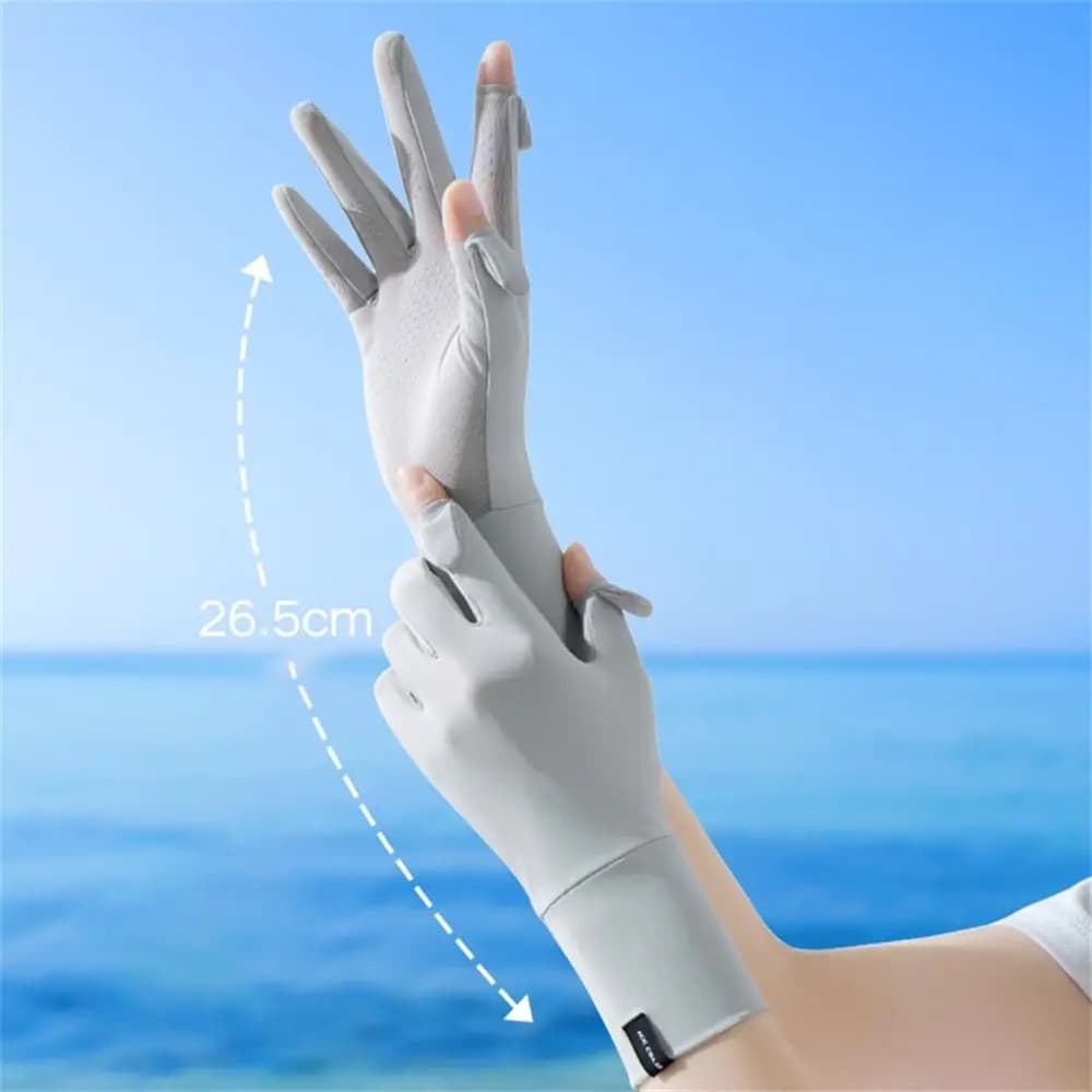 Guanti Sottili Protettivi dal Sole, Elastici e Antiscivolo, con Protezione Solare, Touch Screen, in Seta Ghiacciata, per Ciclismo, Guida, Corsa e Sport