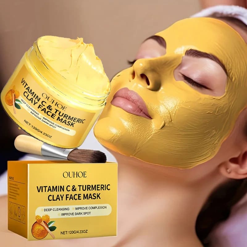 Exfoliating face mask with Vitamin C and Curcuma for deep pore cleaning - Apply face mask