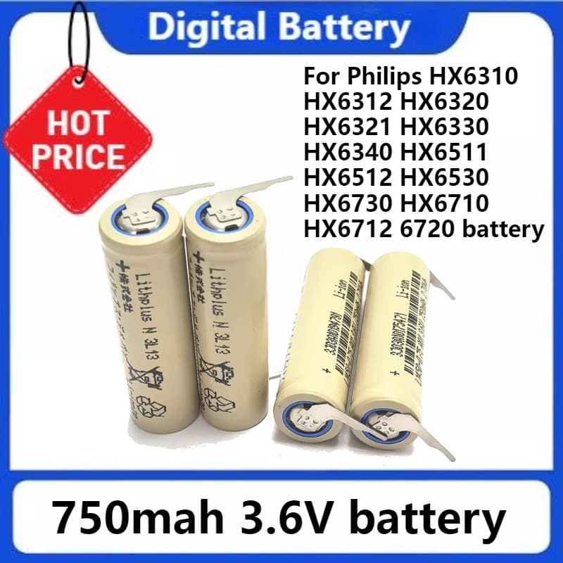 Philips HX6310 HX6312 HX6320 HX6321 HX6330 HX6330 HX6340 HX6511 HX6512 HX6530 HX6730 HX6730 6720 750mAh