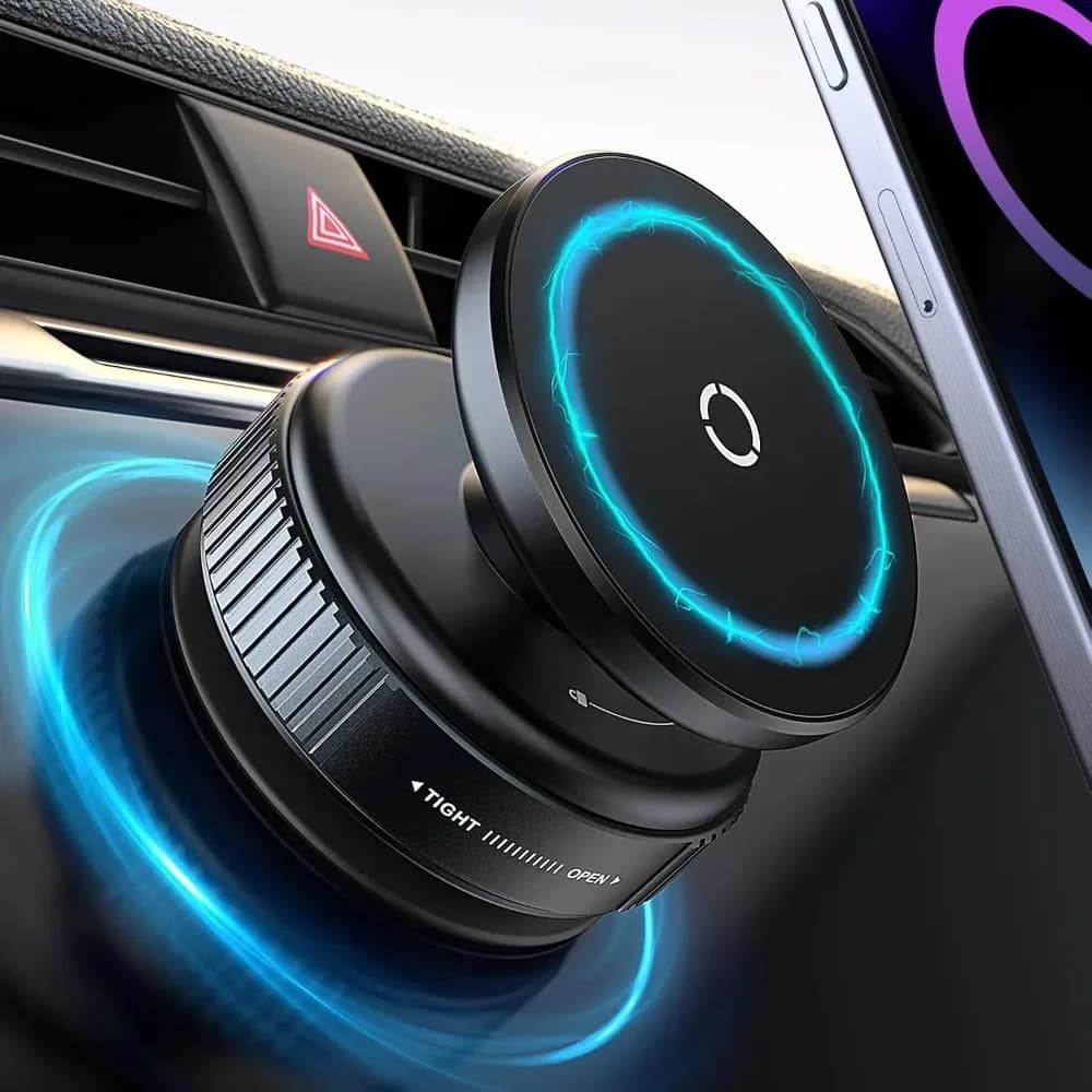 360°Adjustable Suction Cup Phone Mount Magnetic Car Phone Holder Vacuum Suction for Gym/Mirror/Smooth Surface For All Smartphone