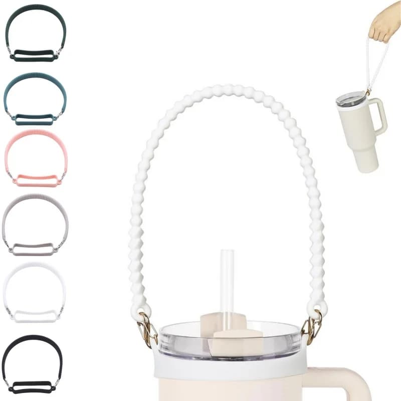 Maniglia per bottiglia d'acqua Cinghia porta bottiglia d'acqua Cinghia morbida e resistente in silicone per la maggior parte delle bottiglie da 8-40 once per accessori per tazze