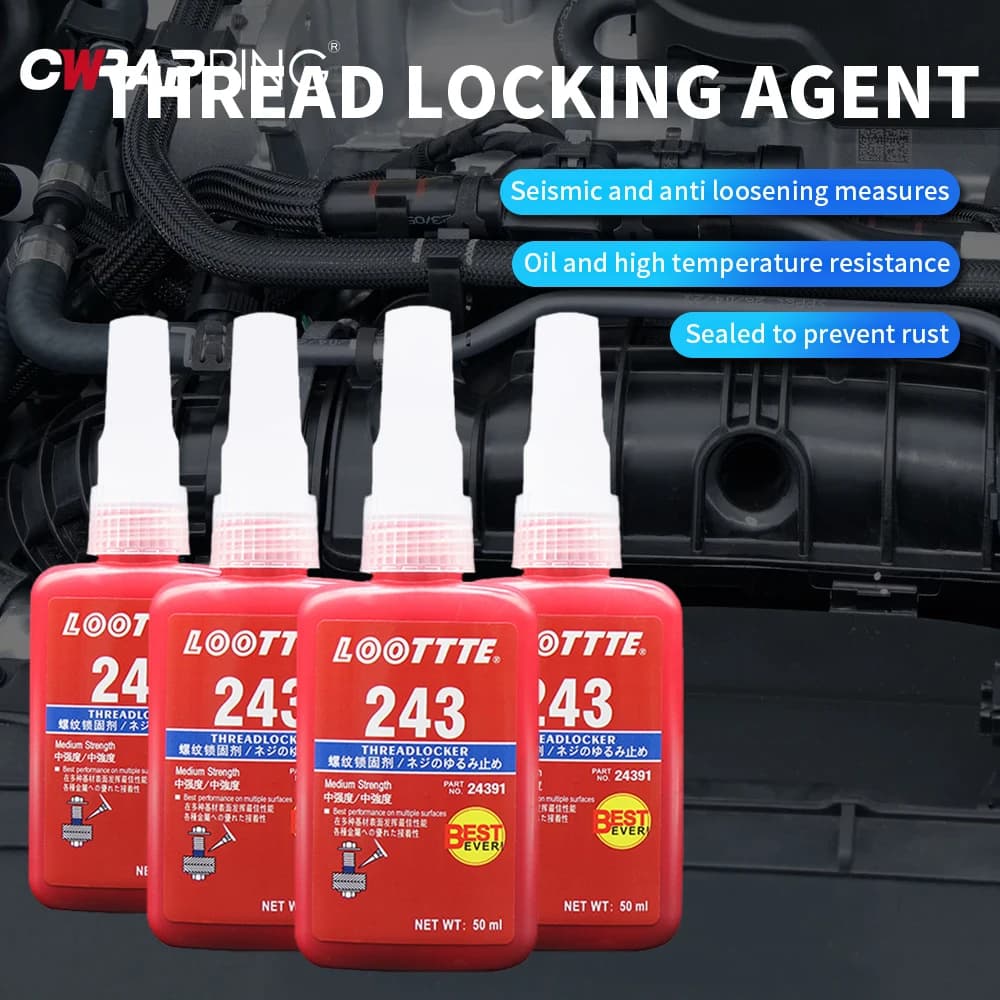 243 Fixing blue threads Fixing media resistance threads Anaerobic adhesives Anti-sleeping screws Sealing fastening agent fast curing threads Sealing for 50g screws