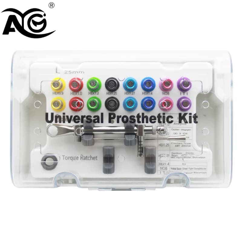 AG High Quality Screwdriver Tools Dental Implant Torque Wrench Ratchet 10-70NCM with Drivers & Wrench Kit