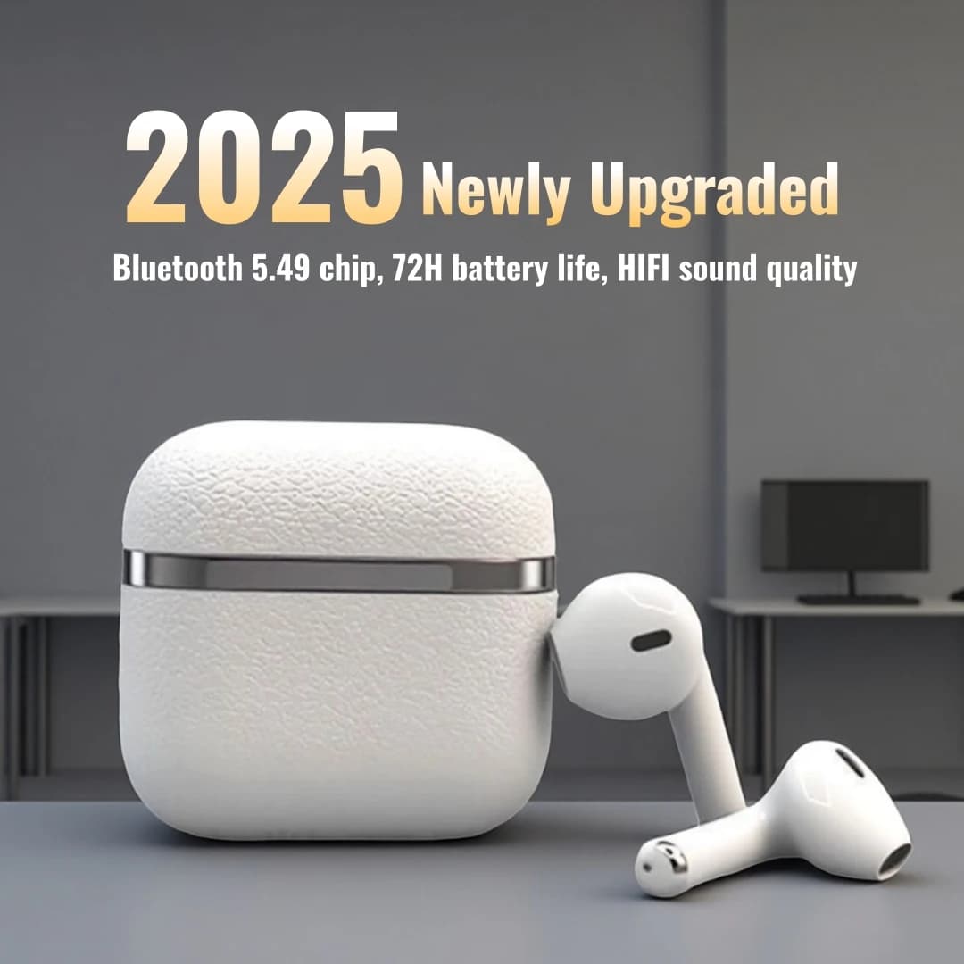 True wireless Bluetooth 5.49 earphones with a 72 hour battery life, semi in ear Bluetooth earphones for Christmas and birthday