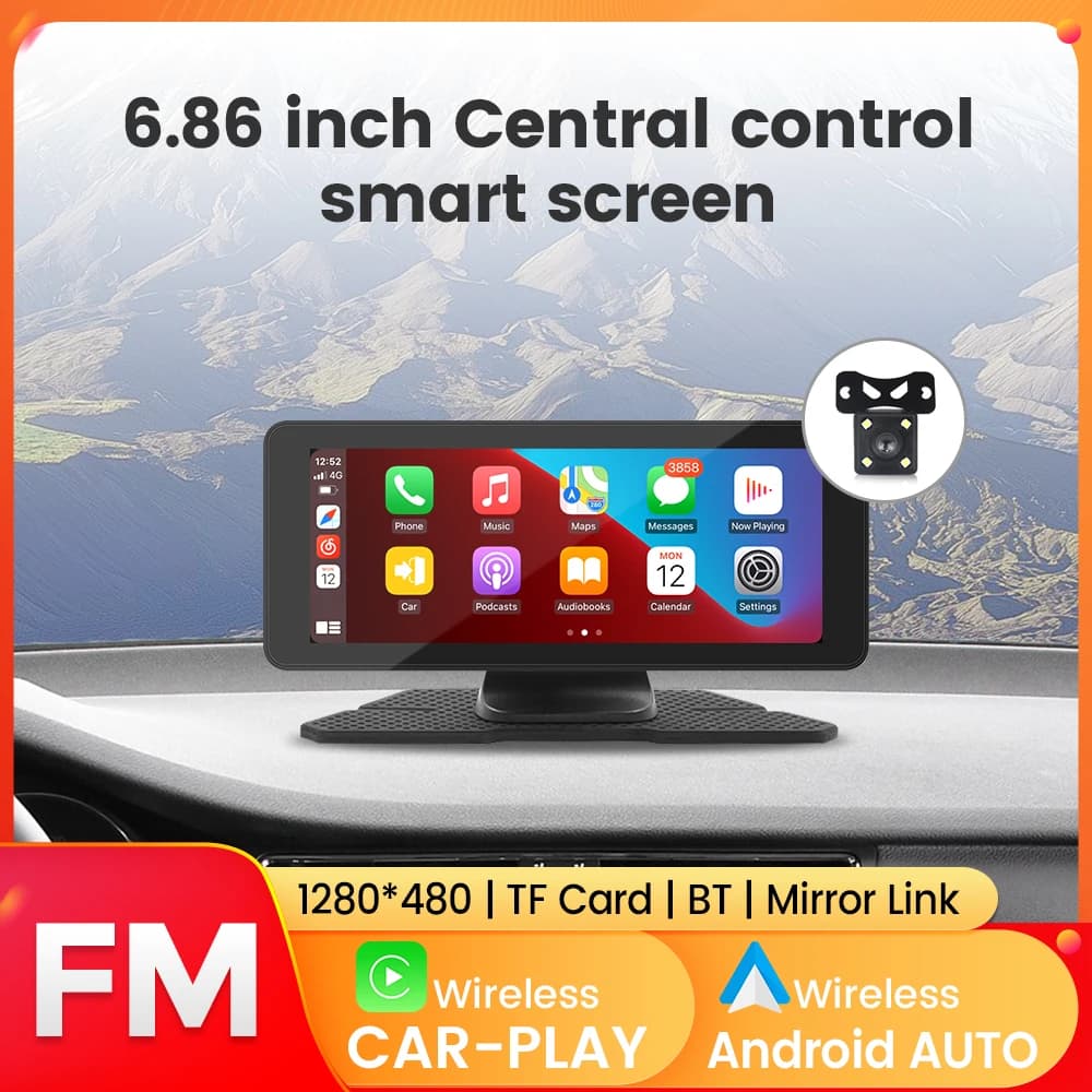Car Monitor from 10,26" 6,86" CarPlay Wireless Screen Android-Auto Media player WIFI Back Camera Support FM navigation Dashboard carplay android autoradio android cartooth car