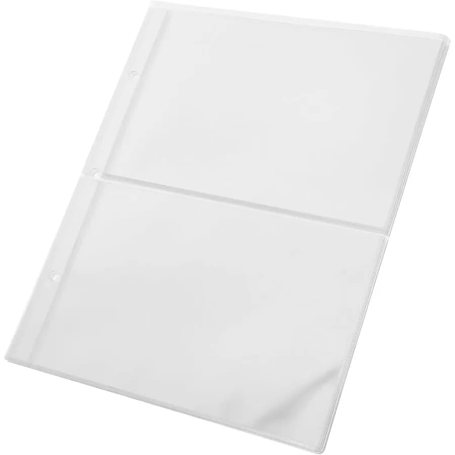 Buste per raccoglitori da 10 fogli per collezionisti Pagine per currey in plastica trasparente a 2 tasche per raccoglitori di ricarica a tre anelli per banconote