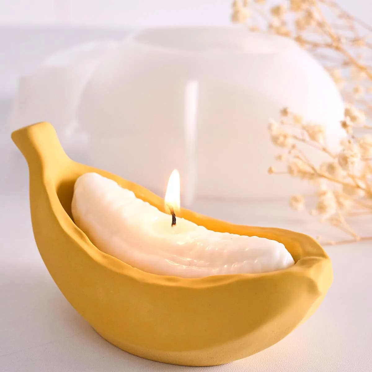 3D Banana Ship Silicone Candle Mold DIY Aroma Soap Plaster Epoxy Resin Storage Box Casting Molds Handmade Craft Tools
