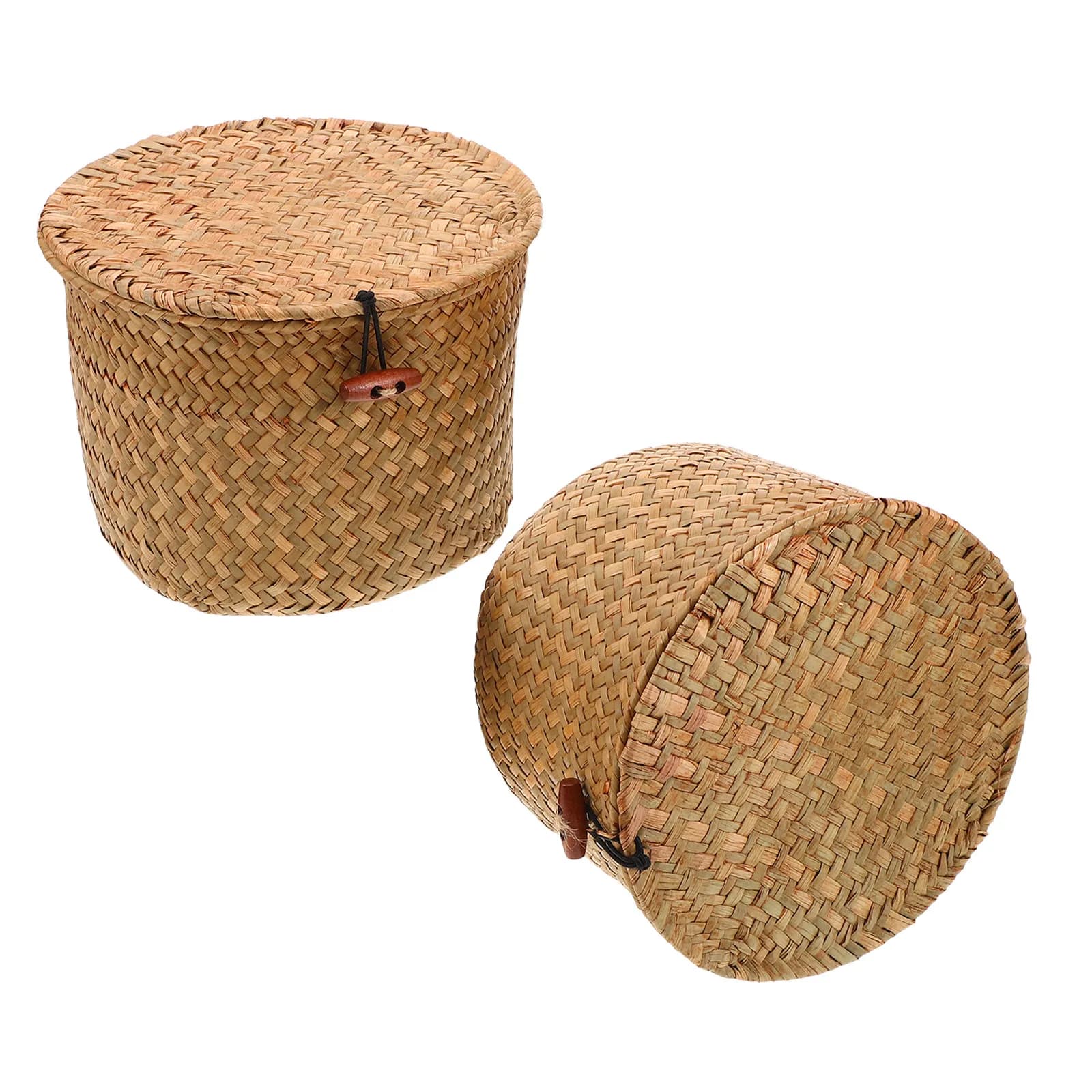 2Pcs Desktop Waste Basket with Lid Compact Round Design Mini Desktop Trash Can for Office Study Desk Storage Organizer Matte