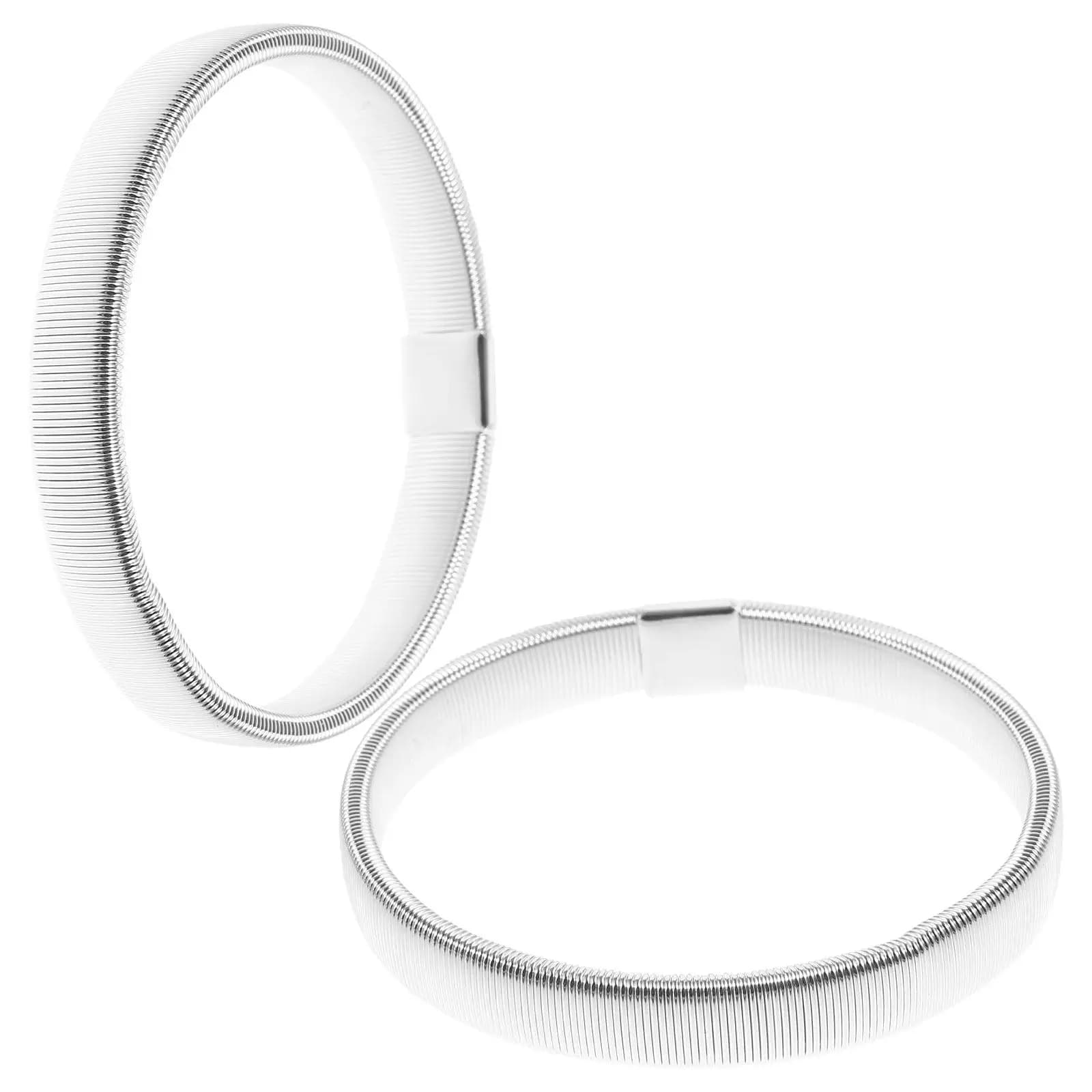 2 Pezzi Fasce Elastiche in Metallo Resistenti allo Sbiadimento per Maniche di Camicia, per Uomo e Donna, Eleganti e Comode per Uso Quotidiano e Formale