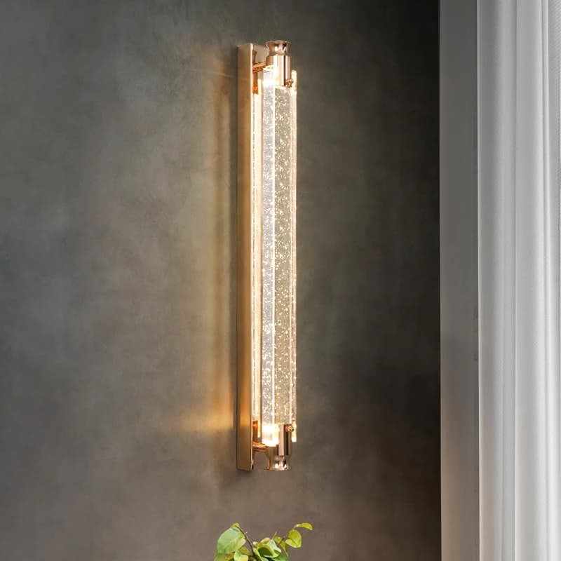 Lampada da parete a LED in cristallo a striscia lunga di lusso postmoderna Design interno Decor Salotto Camera da letto Corridoio Corridoio Apparecchi di illuminazione da comodino
