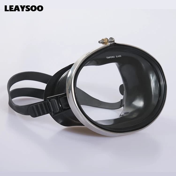 Vintage Oval Diving Mask 4mm Tempered Glass Swimming Goggles Metal Steel Frame Scuba Snorkeling Mask for Men Women