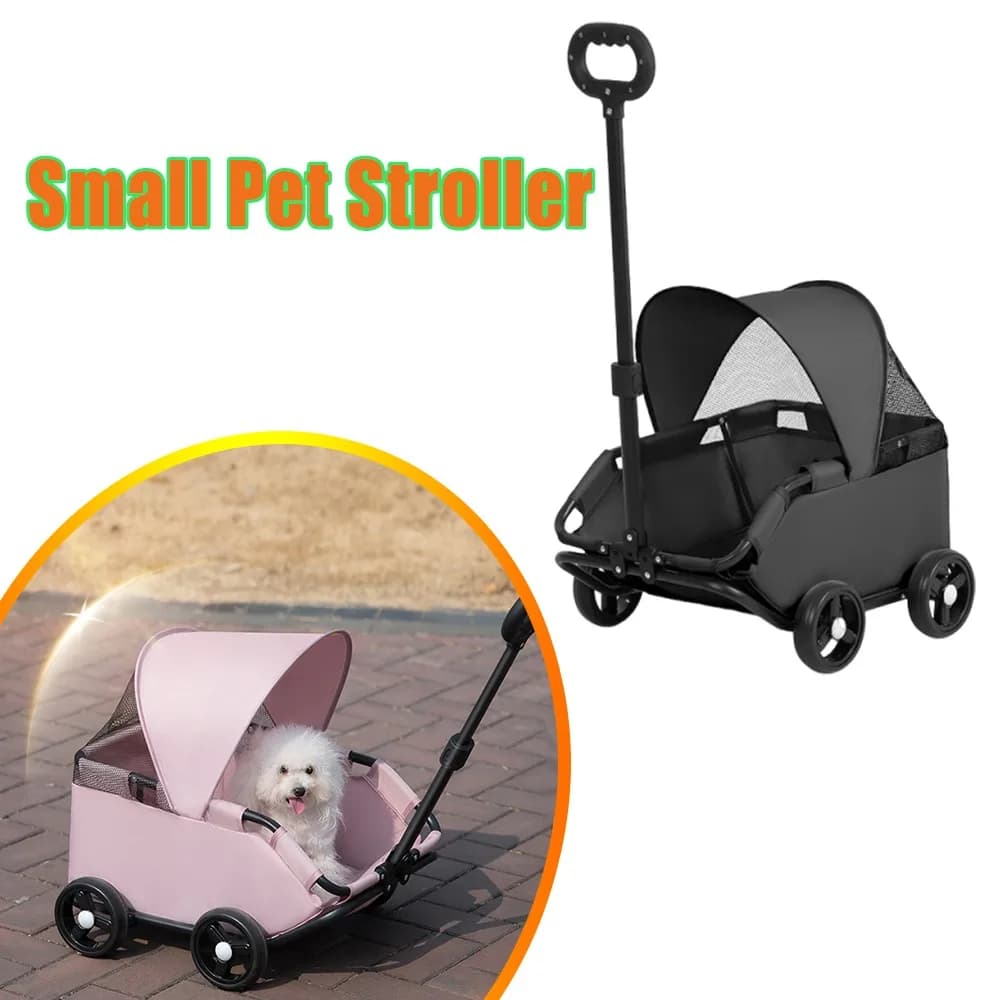 Passeggino Portatile per Animali Domestici, Leggero e Pieghevole, per Cani, Gatti, Cuccioli, Conigli, Ideale per Viaggi e Uso Esterno