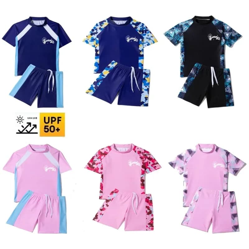 2025 Swimming pool Sport Children's swimsuits Cartoon Short sleeve Summer Beachwear Girls' swimsuit Children's bikini
