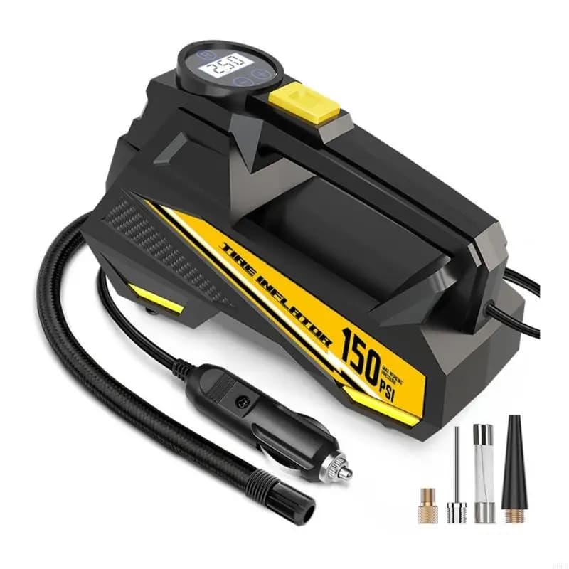Easy-to-Transport Car Compressor Digital Display Tire Inflator with LED Light Inflator Pumps