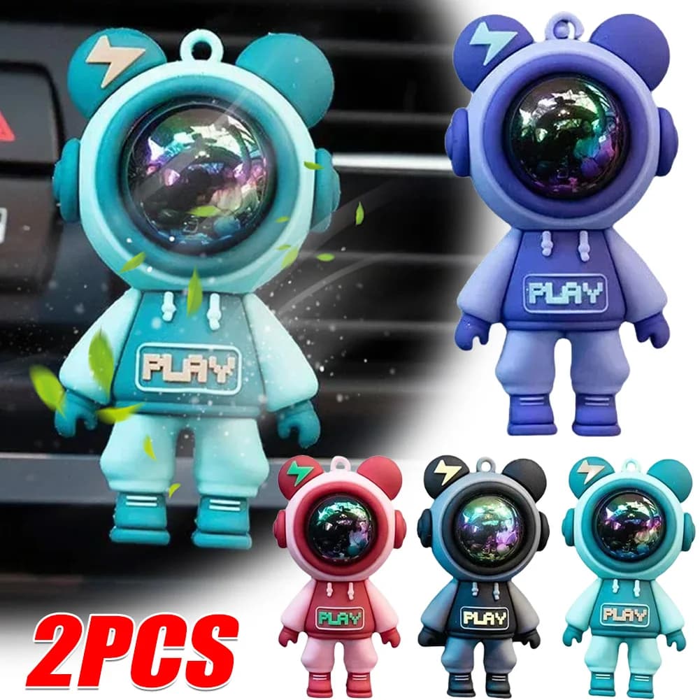 Cute Funny Cartoon Car deodorante ornamenti decorazione completa Auto Vent Clips fragranza astronauta figurine accessori
