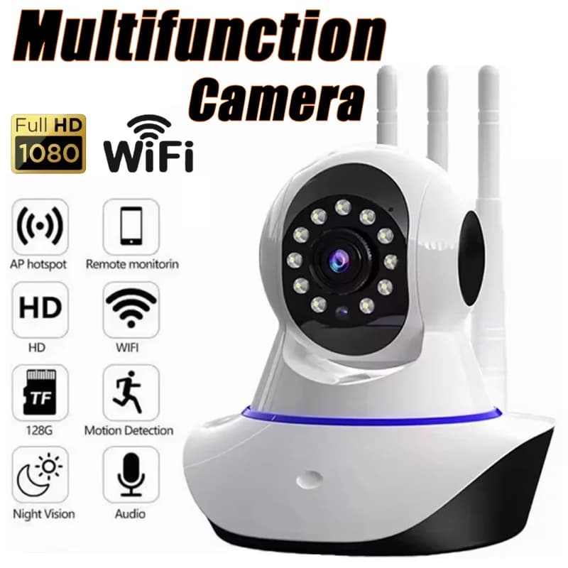 Telecamera WiFi 1080P HD Visione notturna Monitor di sicurezza per animali domestici Rotazione di 360 gradi Monitoraggio automatico Protezione di sicurezza domestica intelligente 2025