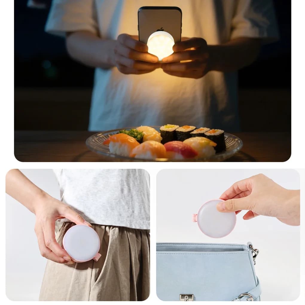 Luce magnetica per selfie per iPhone pieghevole LED anello di riempimento per telefono illuminazione CRI95 700lx/0,3 m per la registrazione video Vlog dal vivo