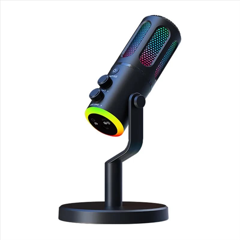 Professional GROCE-Microphone with USB RGB Support Wired Condenser Microphone for Laptop Streaming Podcast Karaoke