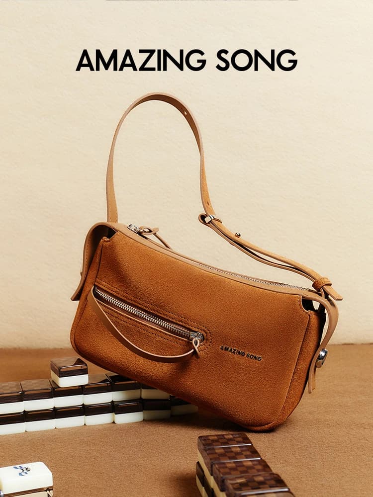 Incredibile canzone Liqueur Mahjong Bag in pelle scamosciata