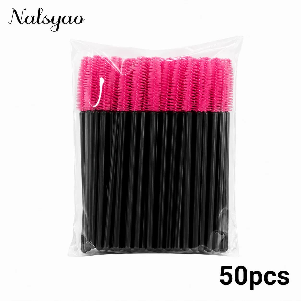 Kit di Applicatori Individuali per Mascara, Pennelli per Trucco Occhi in Silicone, Strumenti Monouso per Ciglia, Confezione da 50 Pezzi