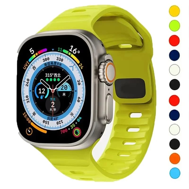 Sports Strap for Apple Watch Ultra Band 49mm 45mm 44mm 42mm 41mm 38mm Soft Silicone Bracelet iWatch 9 8 7 6 5 4 2 SE Series