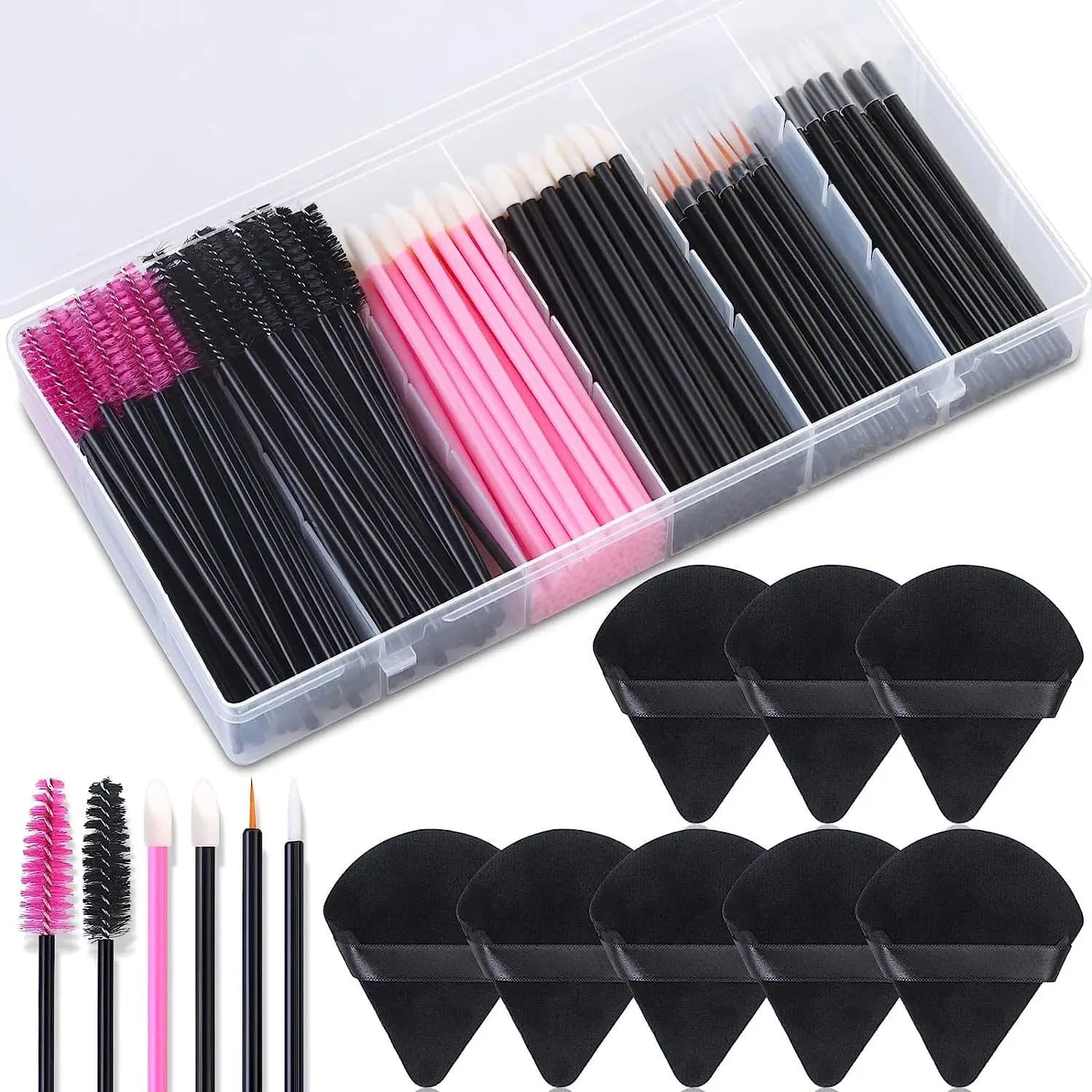 Disposable Tool Kit for Makeup with Spugnetta, Trick Mixing Wheels, Makeup Accessories, Mascara Ties