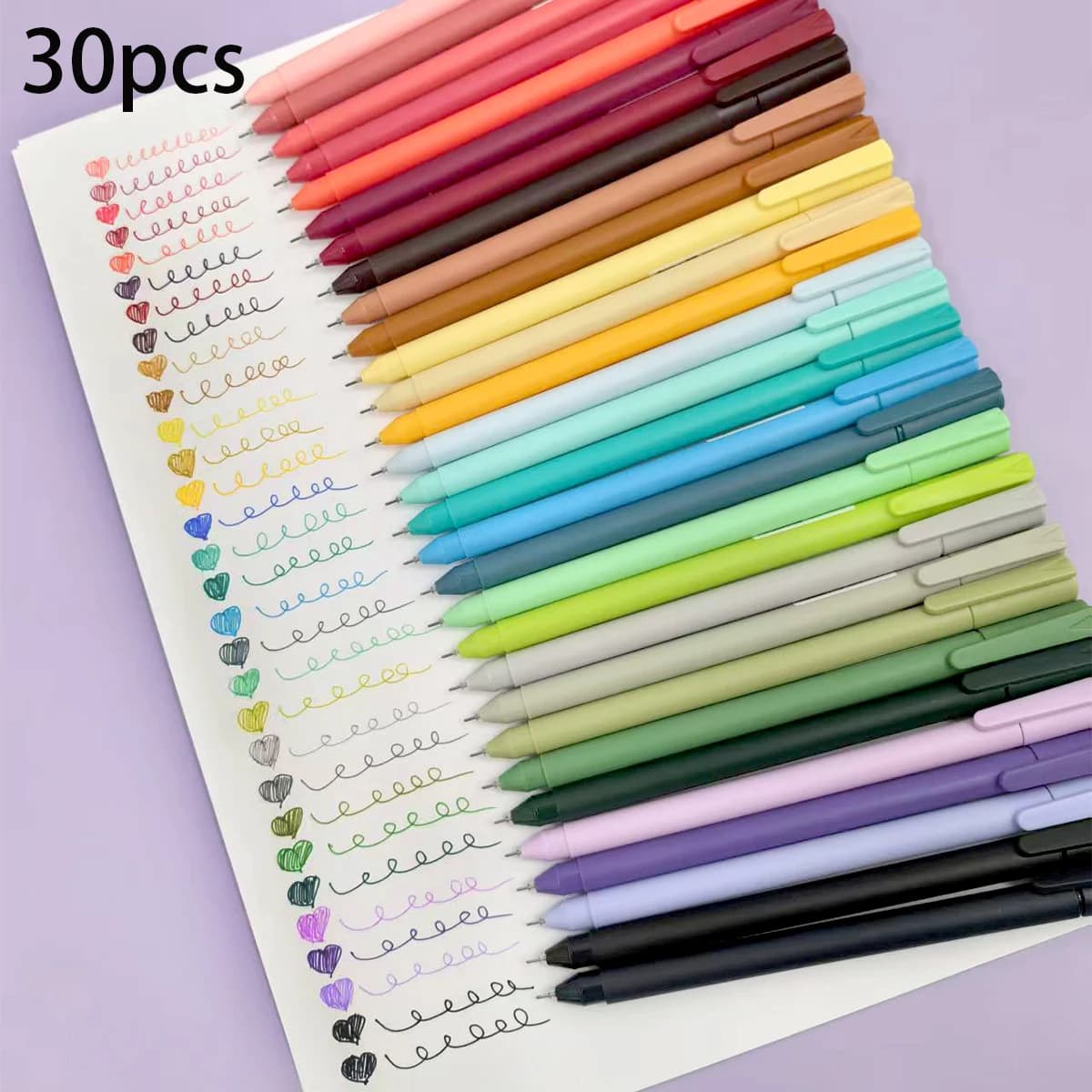 30 color diary pen set, smooth colored drawing markers, suitable for notebook planners, scrapbooks, art students, office writing