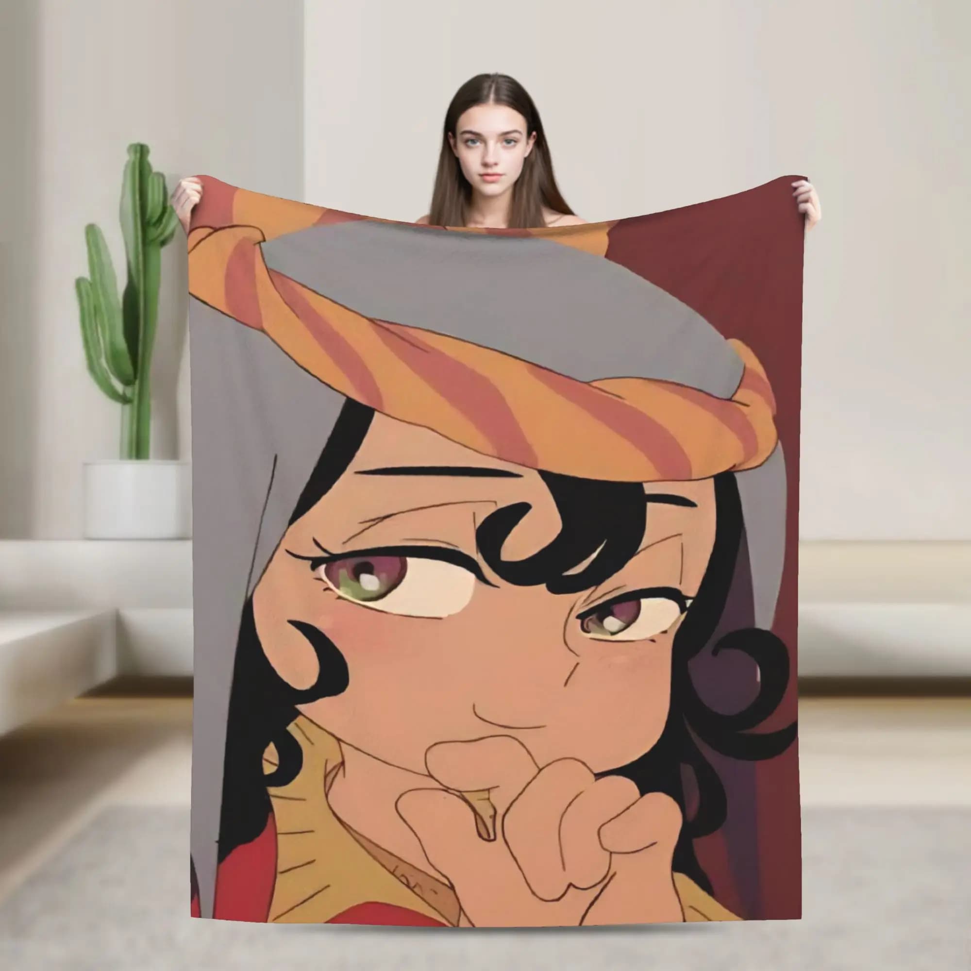 Tenmaku no Jaadugar Anime Blankets Fatima Fleece Novelty Breathable Throw Blankets for Chair Covering Sofa Spring Autumn