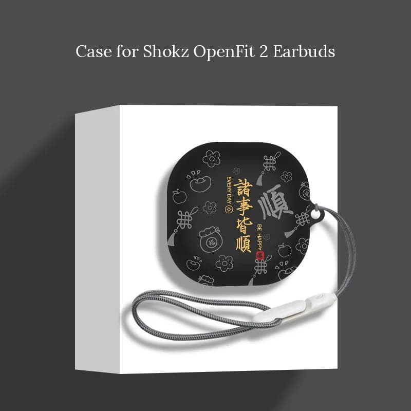 Custodia Protettiva per Auricolari Wireless Shokz OpenFit 2, in Silicone Morbido Antiurto e Sottile, con Cinturino