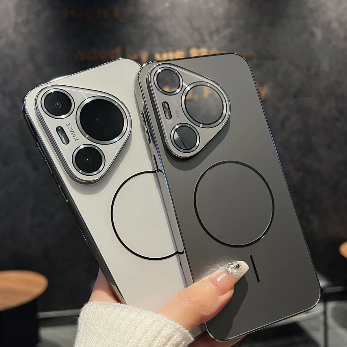 Custodia Magnetica Antiurto per Ricarica Wireless per Huawei Pura 70 Pro 80 Pro 80 Ultra, Cover Opaca con Protezione Fotocamera Integrata