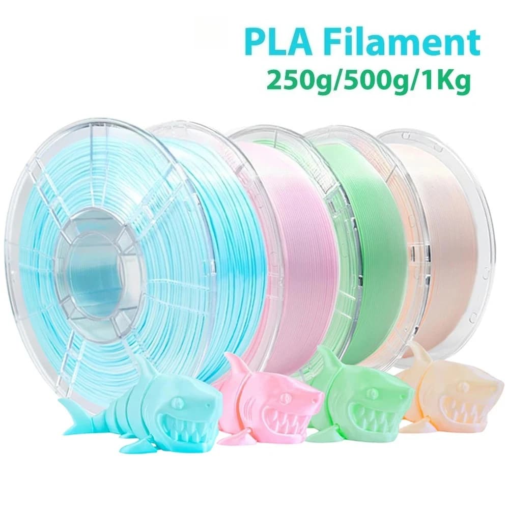 Silk PLA Filament 1.75mm Blue Pink Green White Soft Color 3D Printer Filament Glossy Printing Material 250g 500g 1KG
