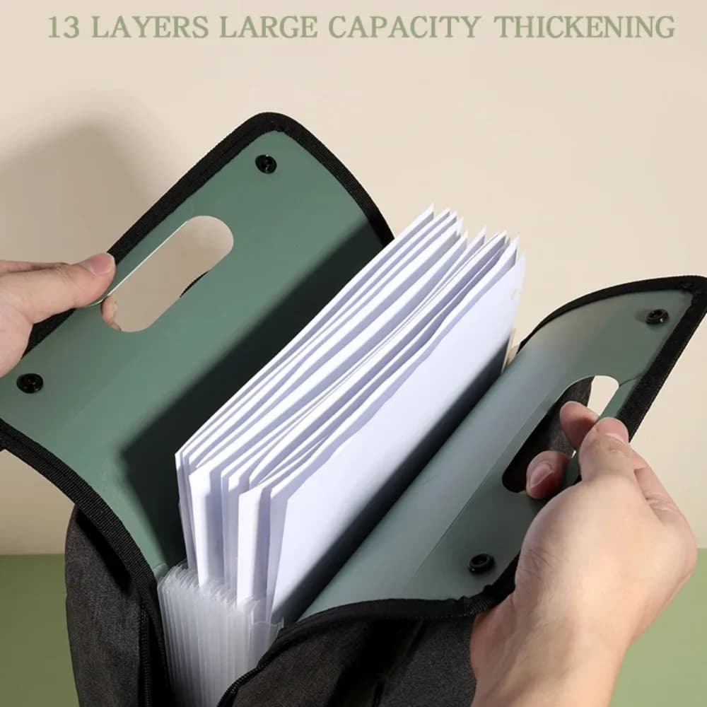 Cartelle Cartella verticale A4 Materiale PP Cartelle di file portatili a 13 tasche Borsa per organo Borsa per archiviazione di file A4 durevole Ufficio