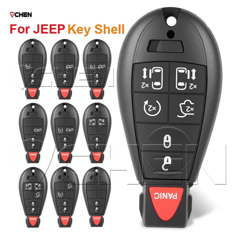 Guscio per chiave telecomando per Chrysler, Jeep, Dodge 300, Town & Country, Grand Cherokee, Journey, Ram, Charger, Caravan, Magnum