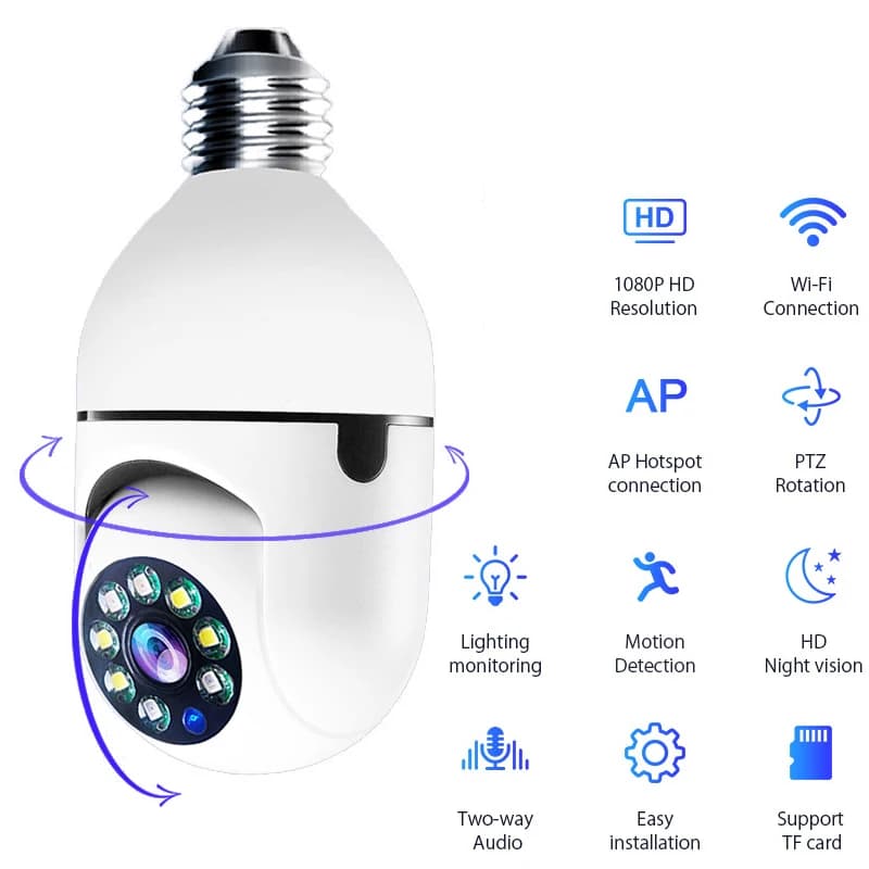 E27 2.4G Wifi IP Lampadina Telecamera di Sorveglianza Visione Notturna Wireless Telecamere Domestiche CCTV Video Protezione di Sicurezza Baby Mini Cam