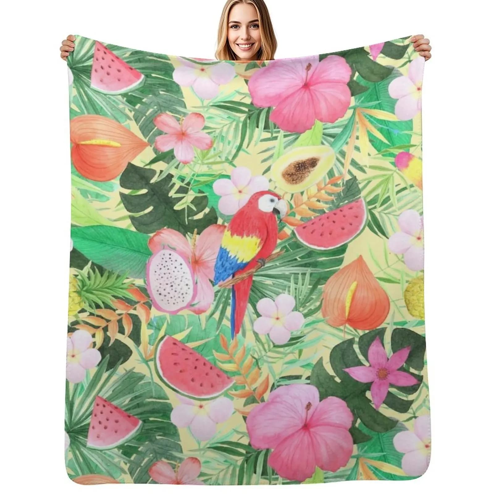 Tropical jungle pattern Throw Blanket Blankets For Baby Plaid on the sofa Sleeping Bag manga Shaggy Luxury Blankets