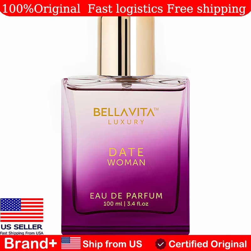 Bellavita Luxury DATE Eau De Parfum 3.4 Fl.oz Profumo per Donne, Ideale per l'Uso Quotidiano, Fragranza Fresca e Legnosa, Profumo Elegante per Lei