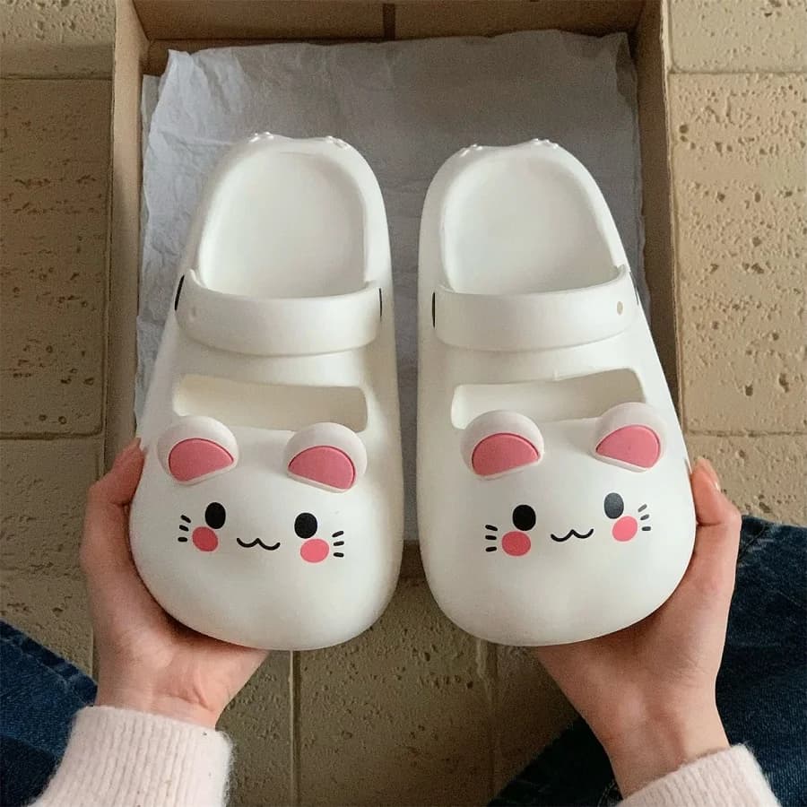 Zoccoli Estivi da Donna, Sandali da Spiaggia, Ciabatte da Casa, Nuove Pantofole Chiusure con Motivo Gattino 2026, Adorabili Pantofole a Forma di Gatto