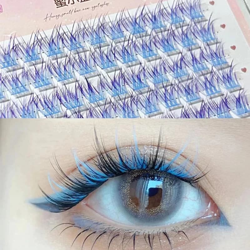 Honey box Color Eyelash Pig Coda Fish Color Natural Fairy New Thickness Single Cluster Eyelash Festival Cosplay Essential
