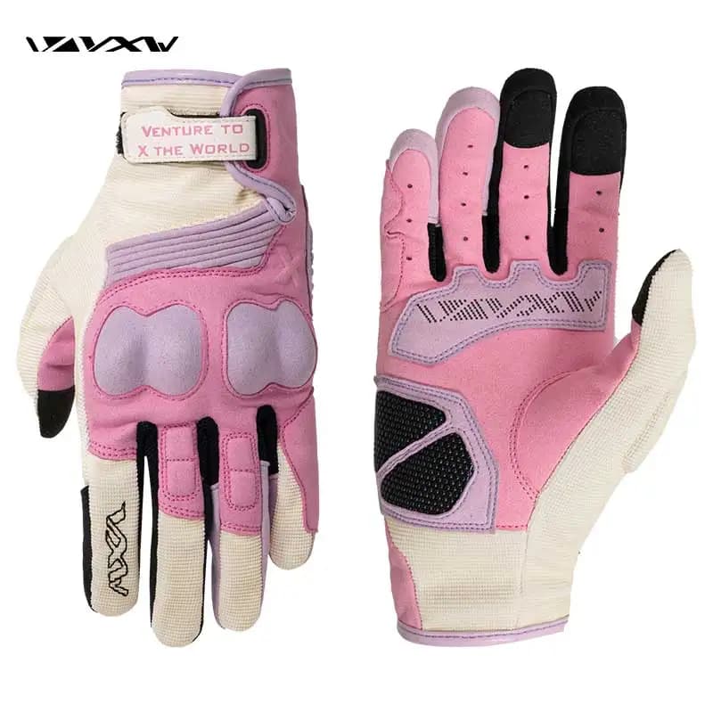 VXW Motorcycle Gloves Protective PVC Shell Waterproof Touch Screen Non-Slip Full Finger Moto Racing Motocross Guantes for Women