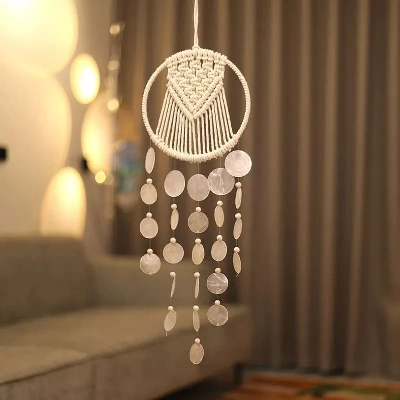 Colorful Shell Wind Chimes, Japanese Style, Exquisite White Wind Bell Pendant, Birthday Gifts, Garden, Home Hanging Decoration