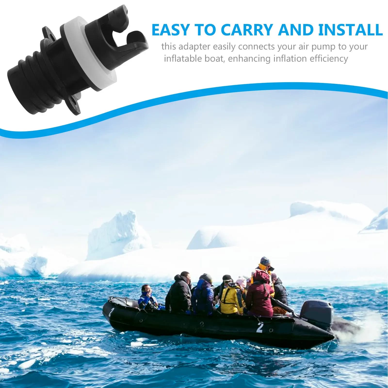 2 adattatori per pompa ad aria, convertitore per pompa SUP, adattatore per pompa SUP per gommone e tavola da paddle, sigillatura robusta