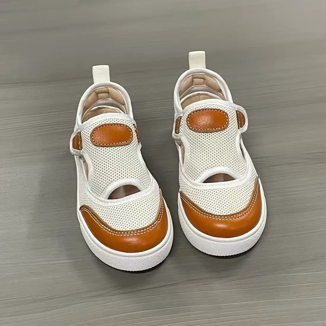 Xingliupi Nuovi Arrivi Scarpe per Bambini, Scarpe da Principessa, Sandali Traspiranti Estivi in Vera Pelle Arancione, Scarpe alla Moda per Uomo e Donna